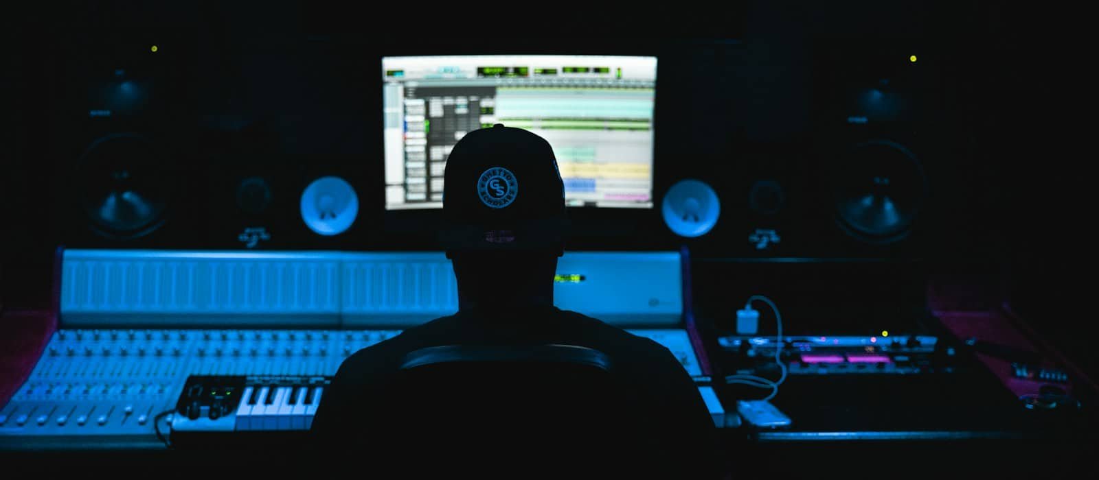 Ingénieur du son au travail en studio d’enregistrement